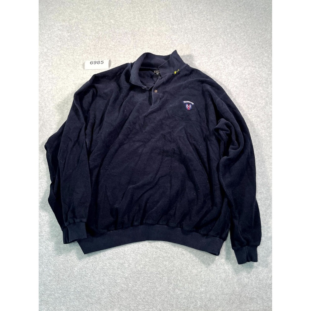 SDI Sweatshirt Mens 2XL Black Cotton Collared Long Sleeve Yellowstone CC Golf